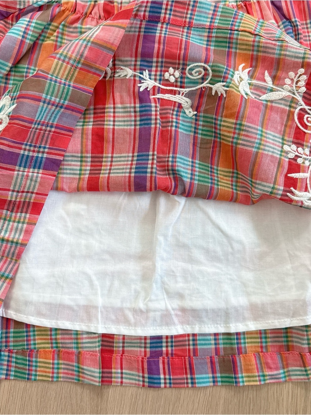 NWT Mrs a Little Girls' Plaid Embroidered Dress - Picture 11 of 12